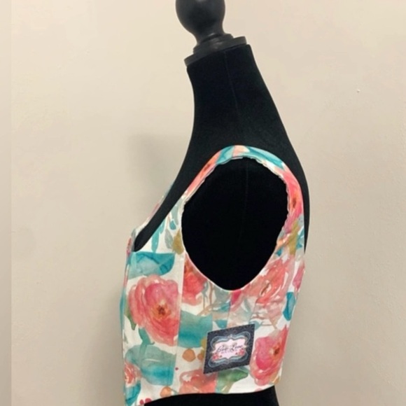 Floral Print Women's Elsie and Fred Brand Corset Style Top - Picture 4 of 12